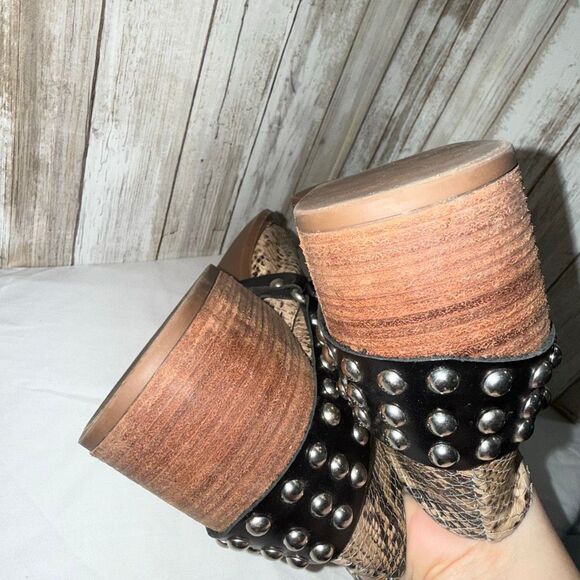 Green & Black Snakeskin Studded Harness Ankle Boots | Western Boho Rocker Bootie - Picture 10 of 13
